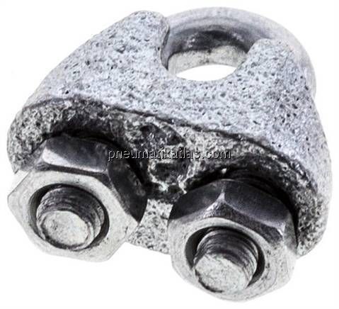Drahtseilklemme f. 3,0mm Seil, M 4, B=9, Stahl verzinkt