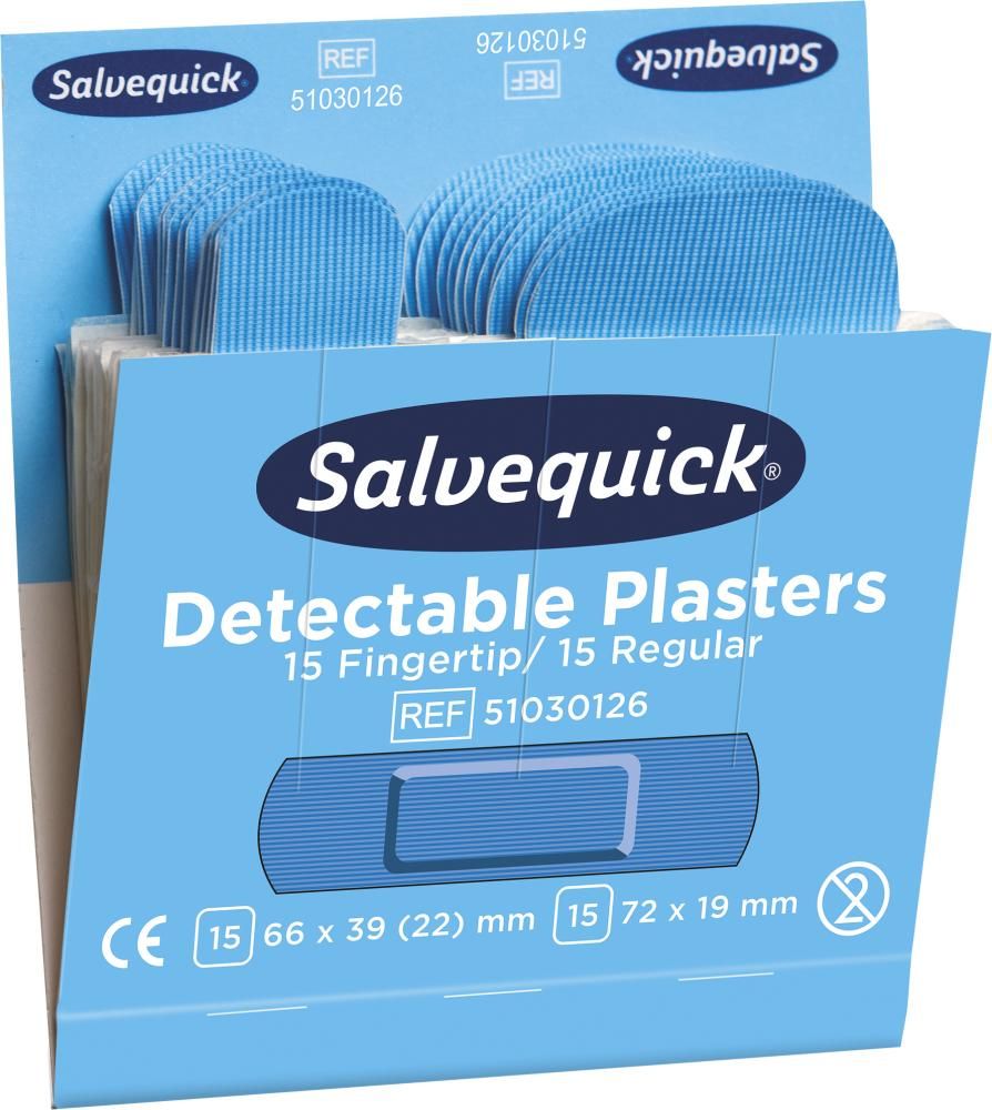 Salvequick Strip und Fingerkuppen detectable 30 Stück, Refill 51030126