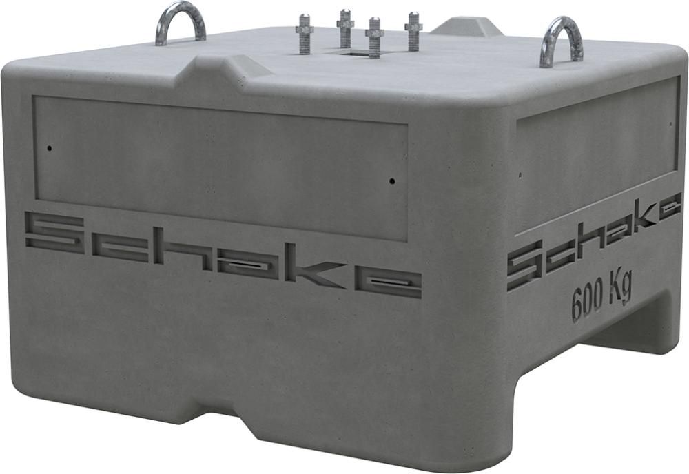 Beton-Aufstellvorrichtung600 kg inkl 4KT Loch 60x60mm inkl 4 Gewindebolzen