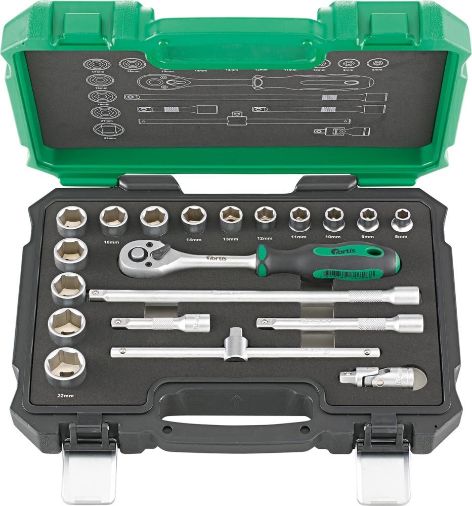 FORTIS Steckschlüssel-Garnitur 3/8" 20-teilig