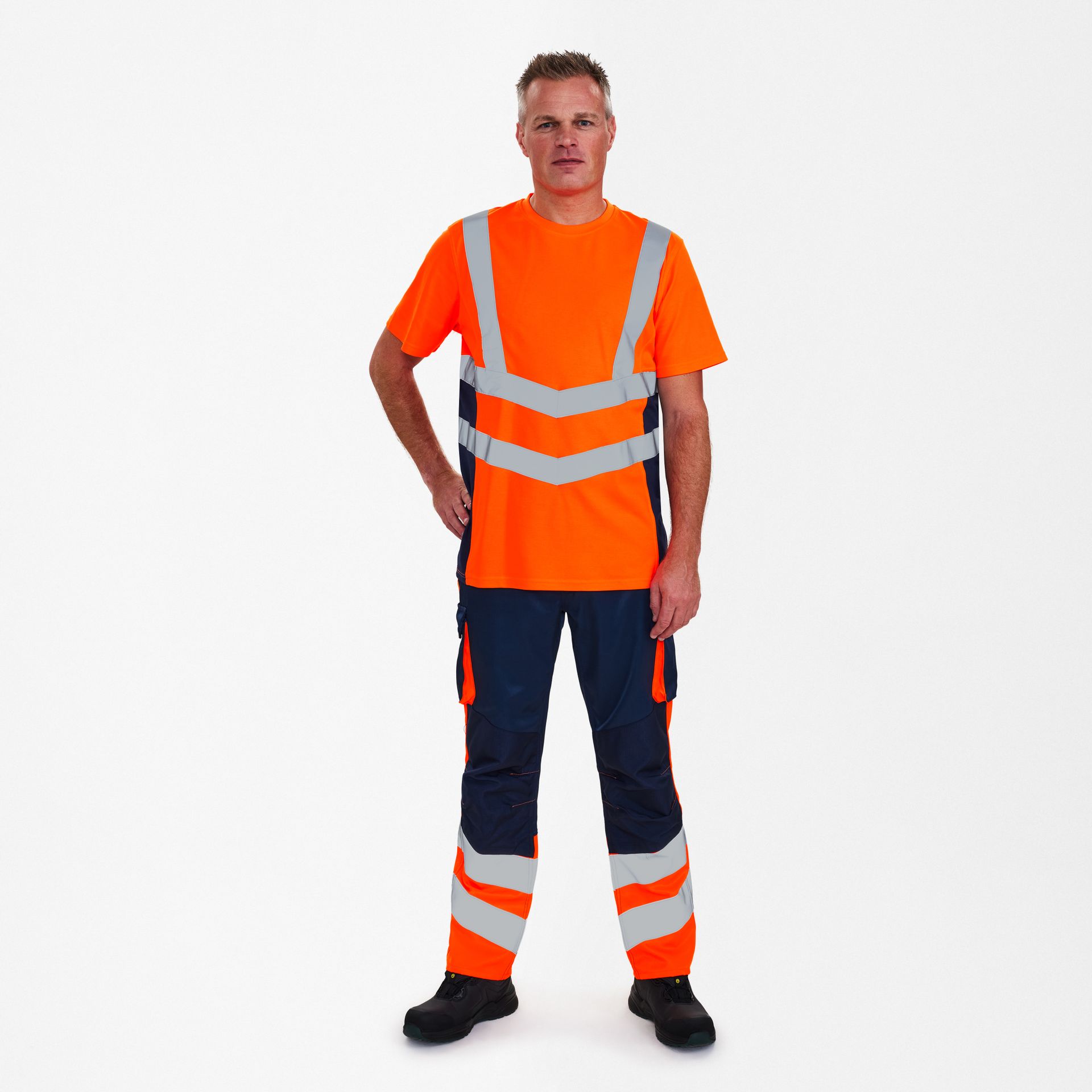 Safety T-Shirt Orange/Blue ink, Gr. 2XL