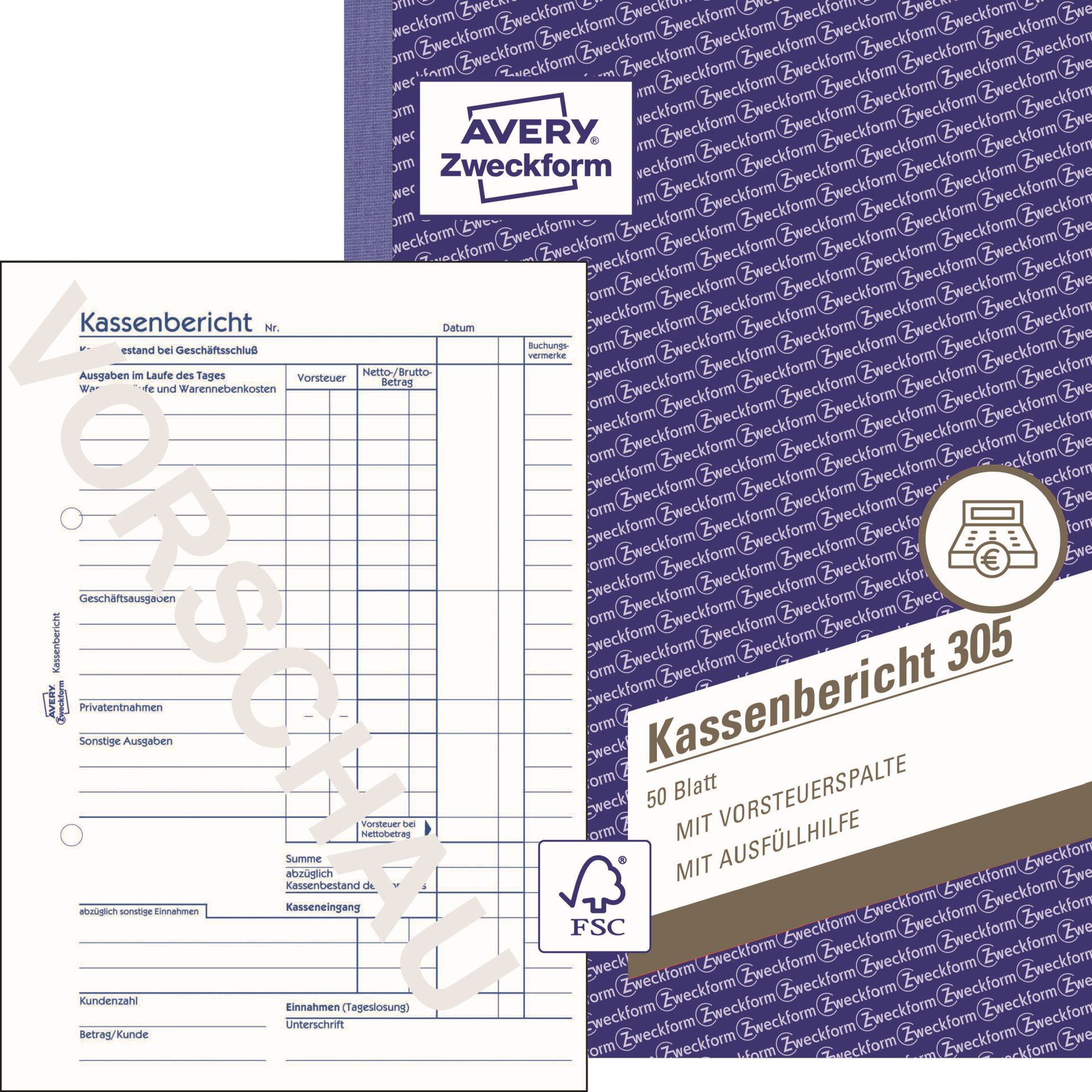 Kassenbericht DIN A5 50Blatt