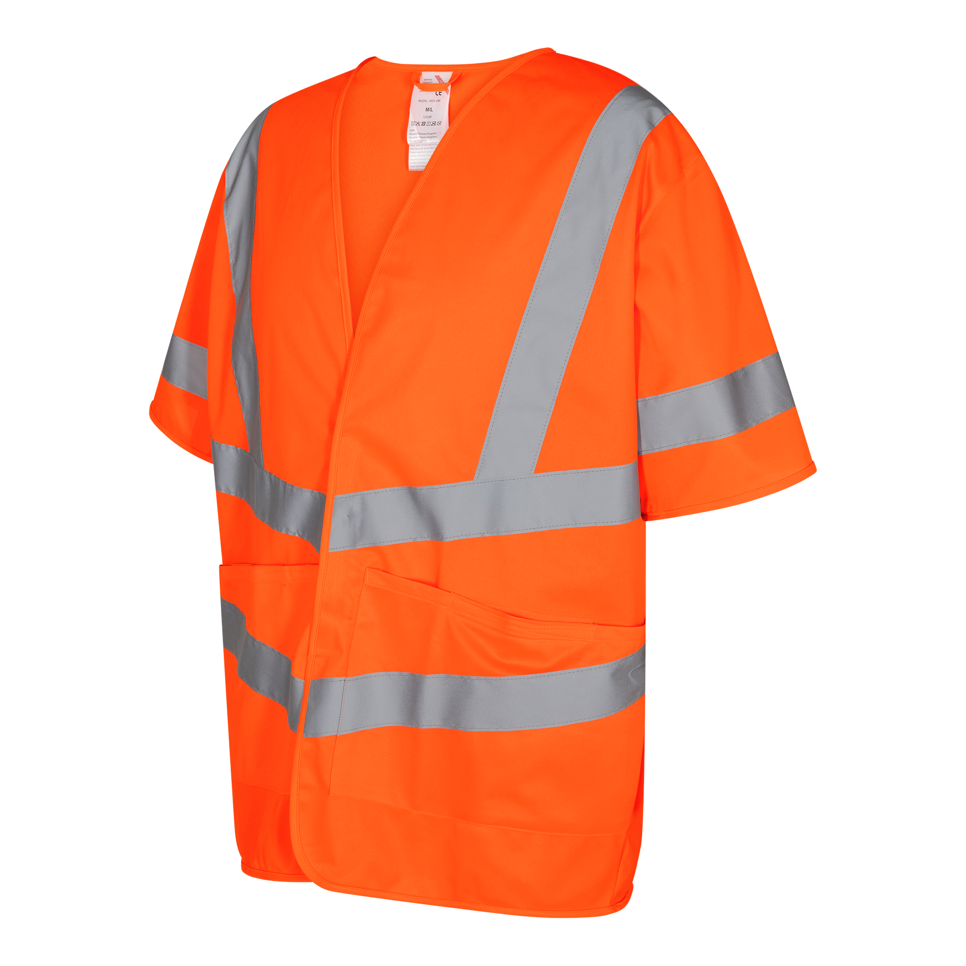 Safety Weste mit Ärmeln Hi-vis Orange, Gr. M/L