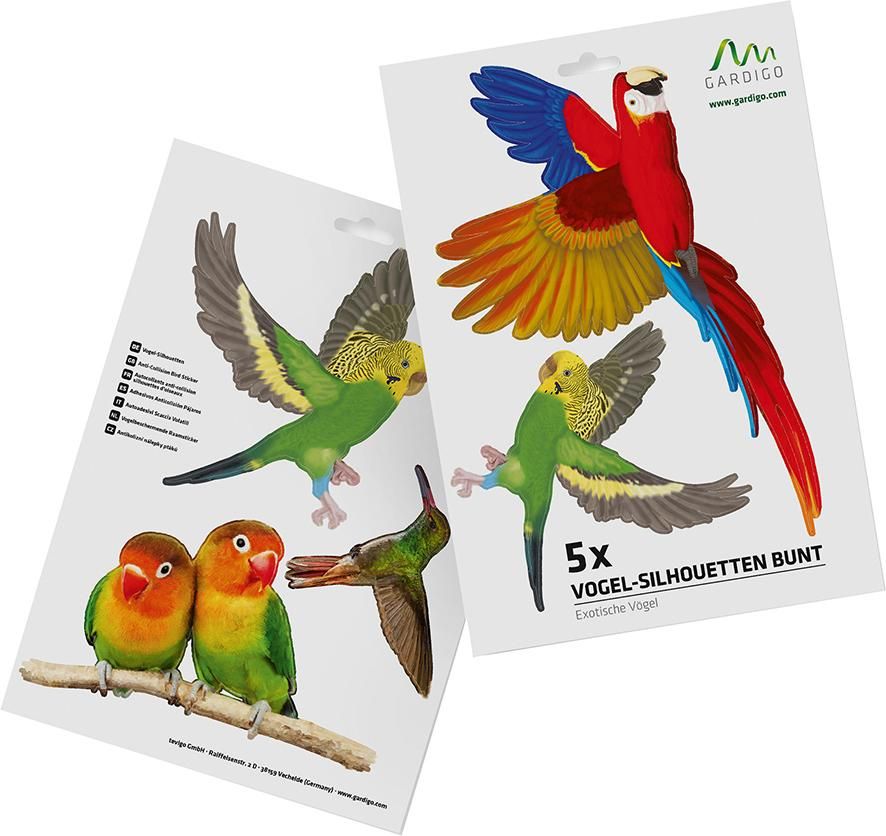 Vogel-Silhouetten exotische Vögel Vogelschutz GARDIGO