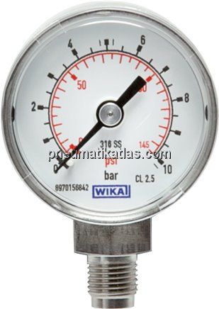 ES-Manometer senkrecht, 40mm, -1 bis 0 bar, G 1/8"