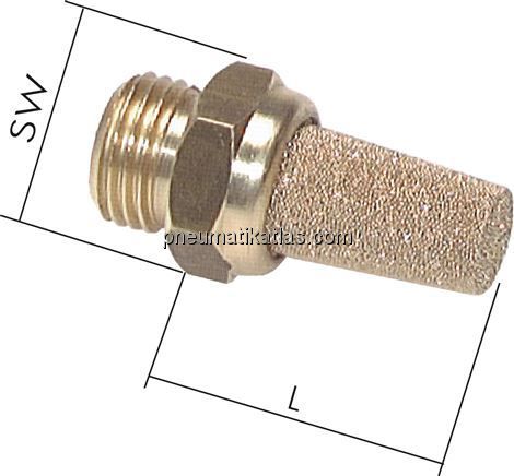 Schalldämpfer G 1/8", Sinterbronze, Messinggewinde