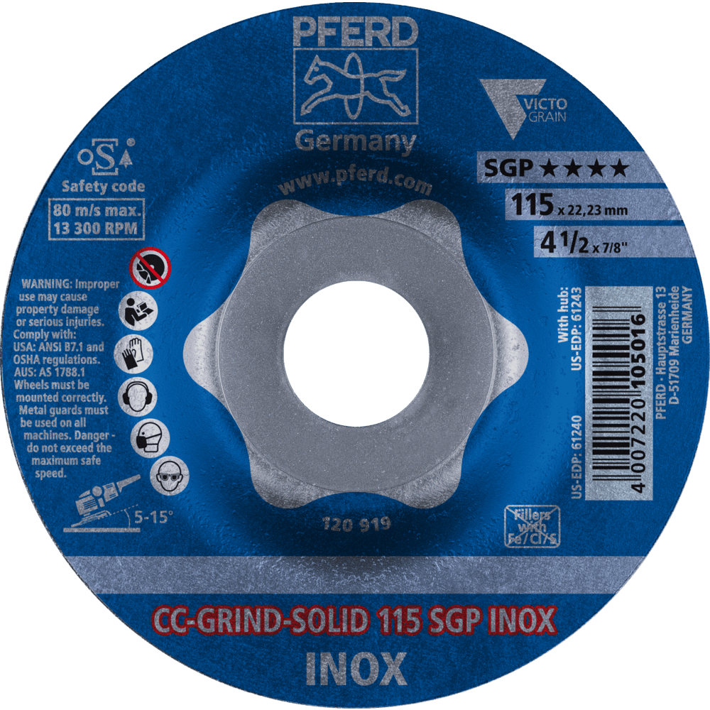 PFERD CC-GRIND (inkl. SOLID, FLEX, STRONG) CC-GRIND SOLID 115 SGP INOX