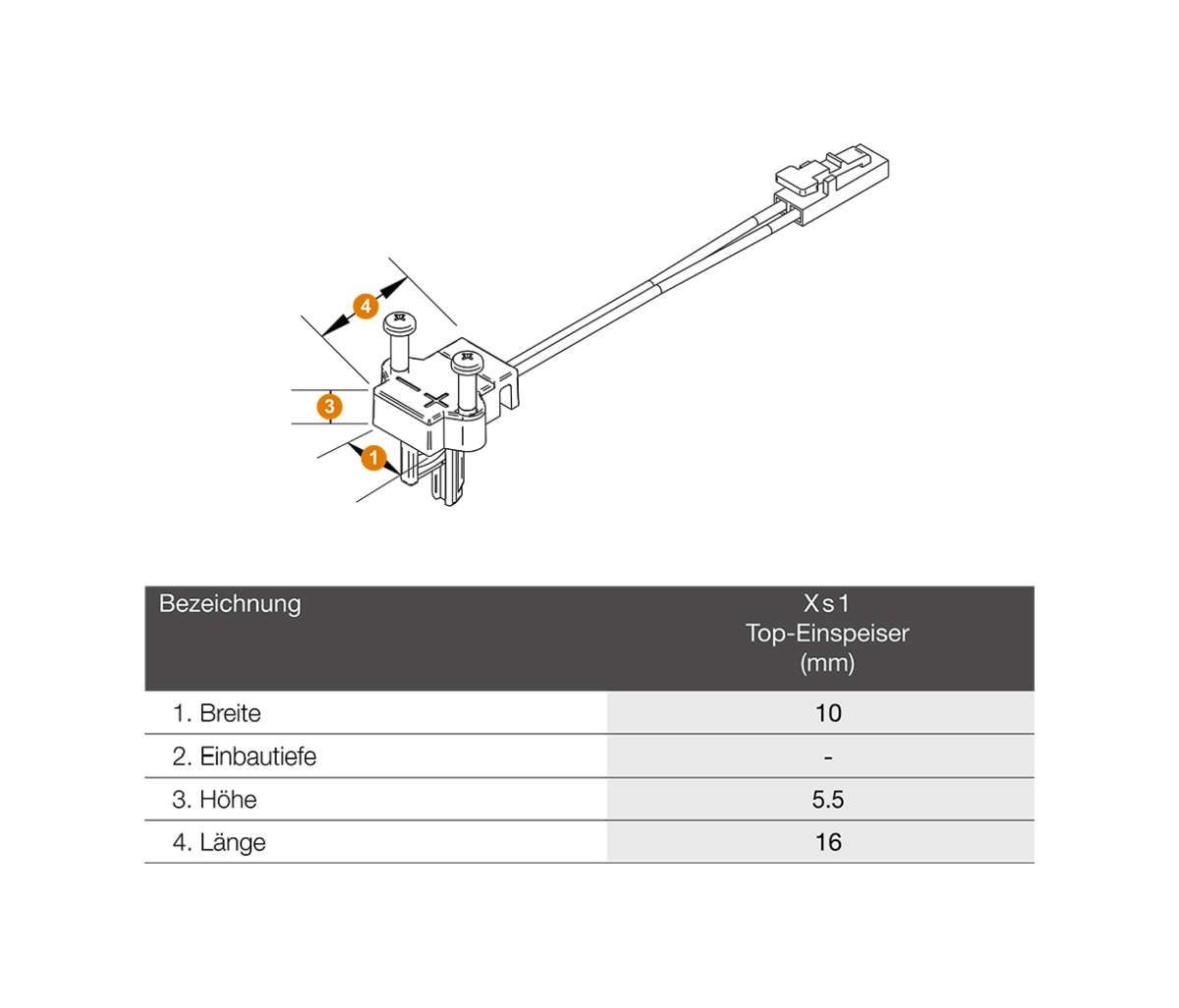 ledlinX Power Track, Top-Einspeiser weiss rechts 1