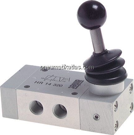 3/2-Wege Handhebelventil, Federrückstellung, G 1/8"