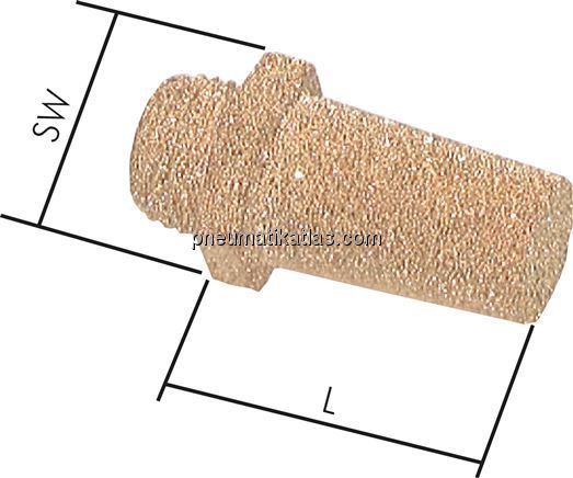 Schalldämpfer G 1/8", Sinterbronze, Sechskant