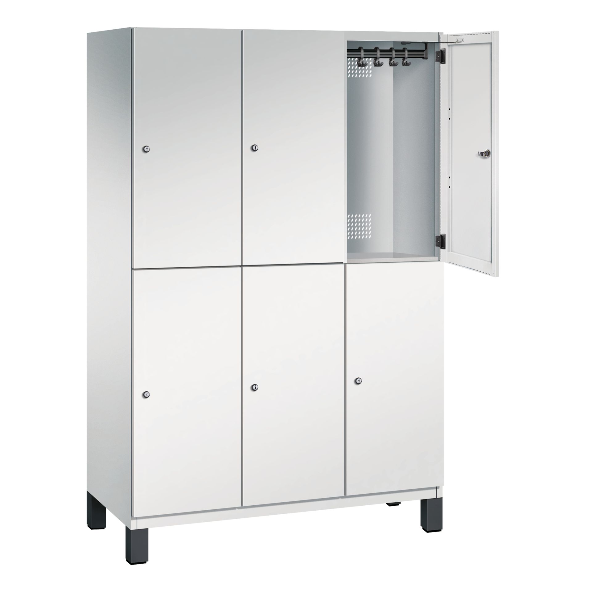 Doppelstockspind Füße 6Fächer B1200mm lgr/lgr