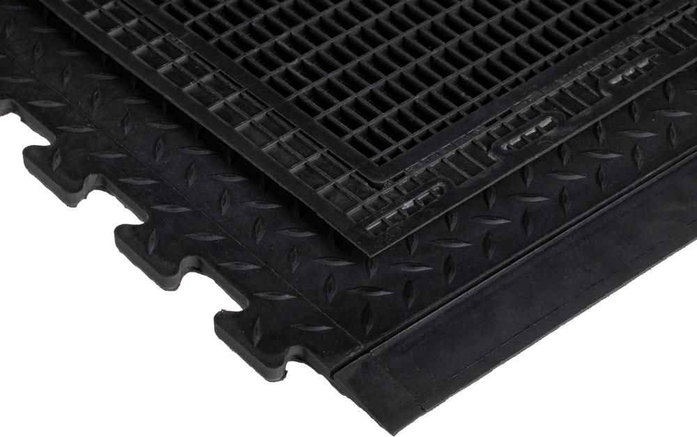 Arbeitsplatzmatte YOGA LOCK Basic schwarz B71xT78 cm Endstück