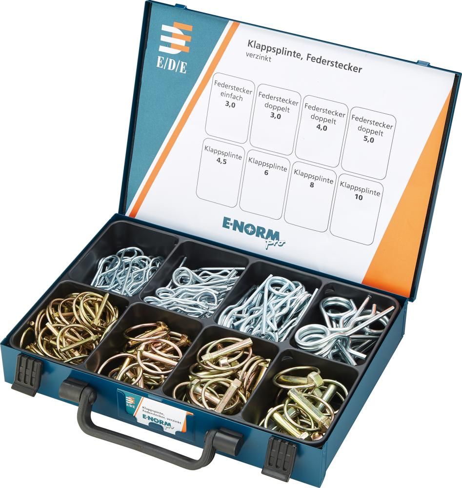E-NORM Montagekoffer 24 Klappsplint,Federstecker E-NORMpro