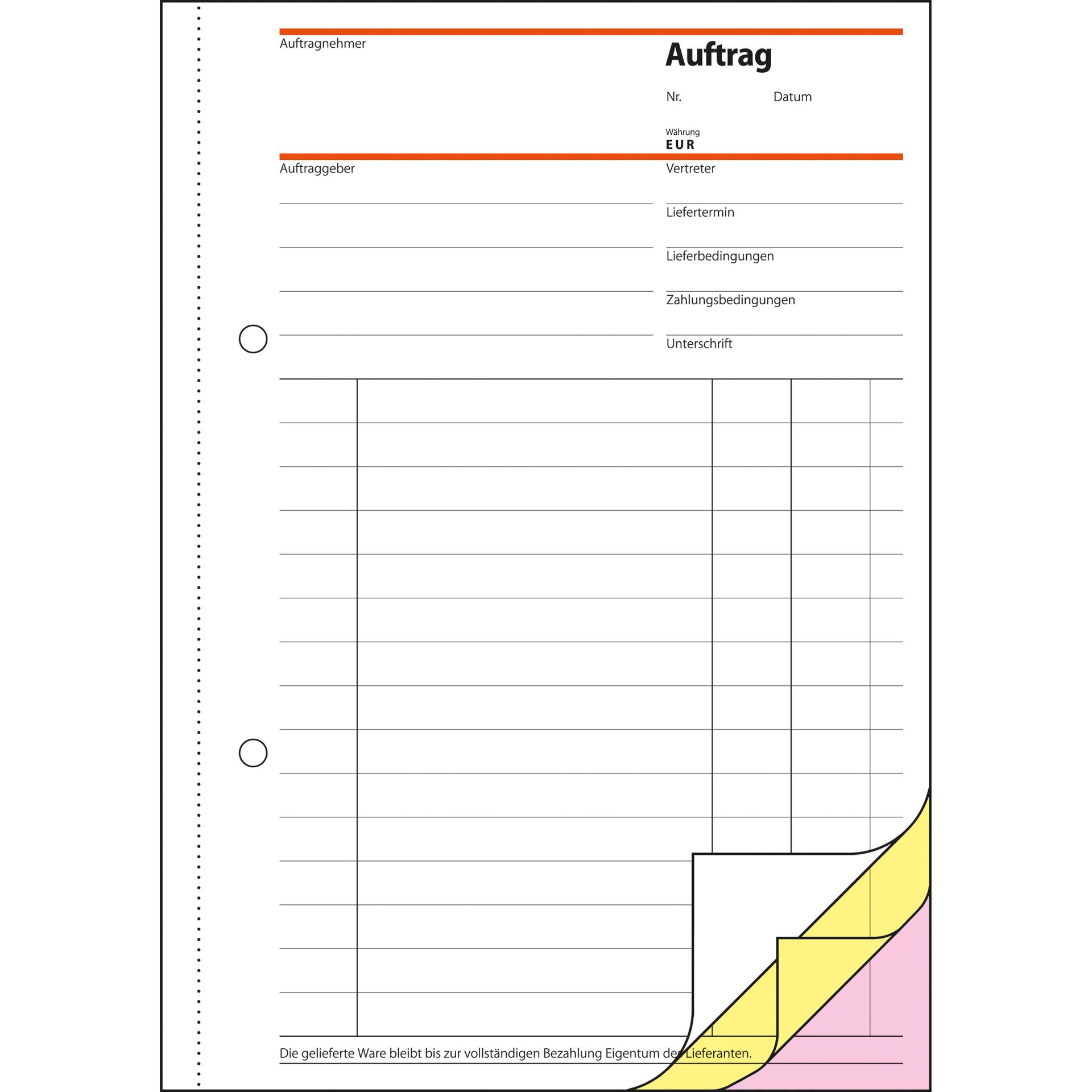 Auftragsformular A5 sd 3x40Bl