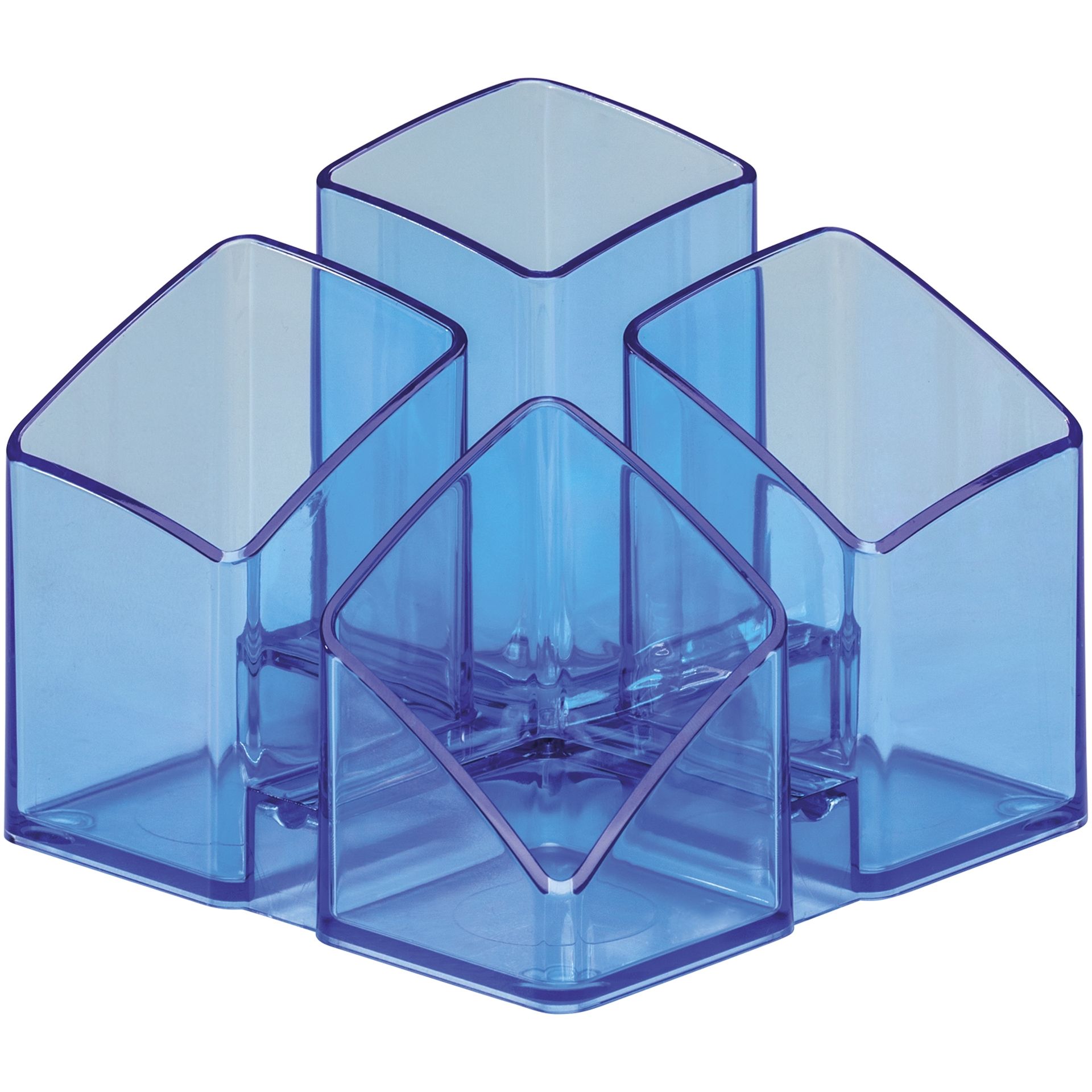 Schreibtischköcher SCALA 4Fächer transparent blau