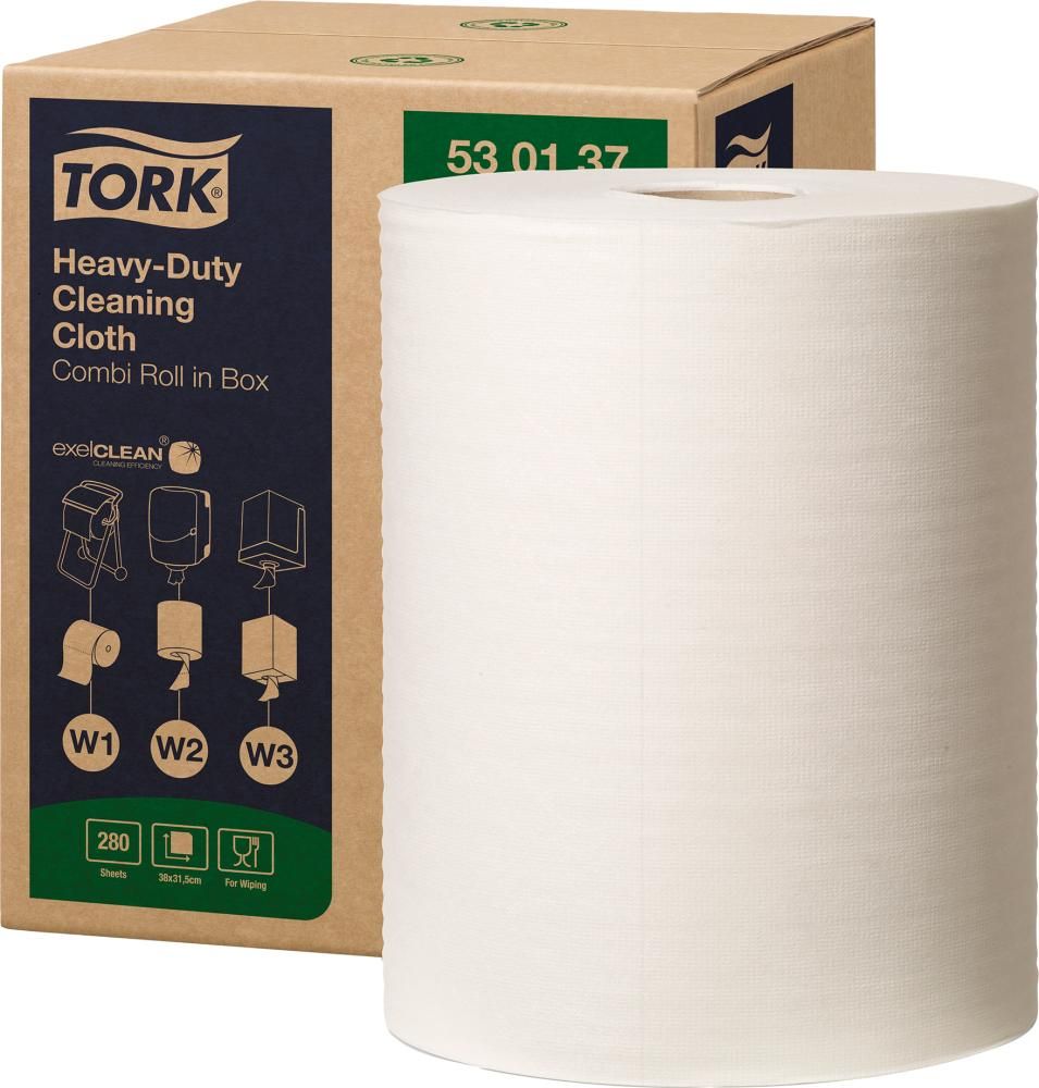 Tork Reinigungstücher Kombirolle W1/W2/W3 1 Rolle à 106m/280 Tücherweiß, Vliesstoff