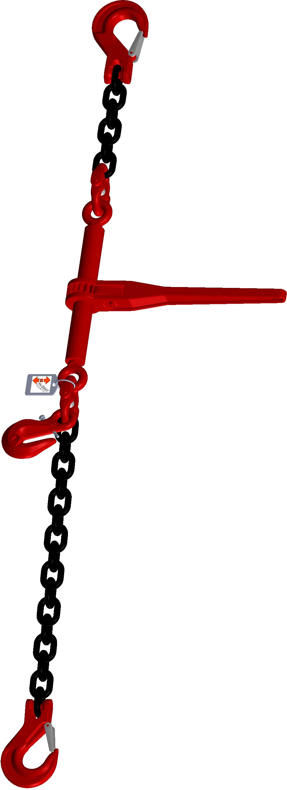 McBULL® 1-teilige-Zurrkette, GK8, schwarz, 6 mm, 1 Meter