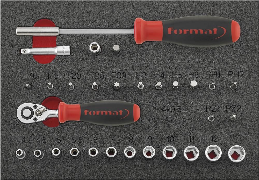 Werkzeugmodul 2/9 Steckschlüssel 1/4" FORMAT