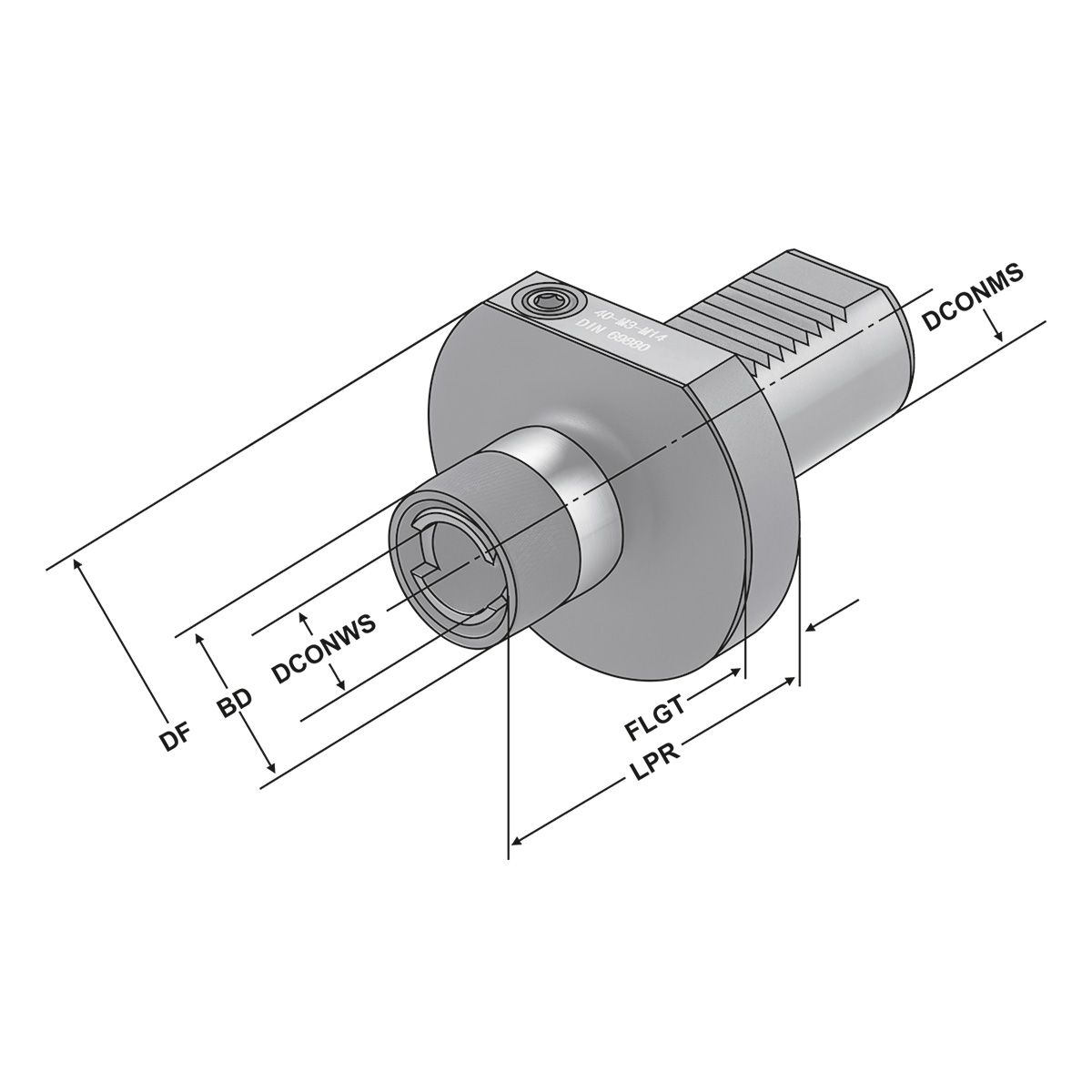 Gewindeschneidfutter 40xM5-M22 DIN69880