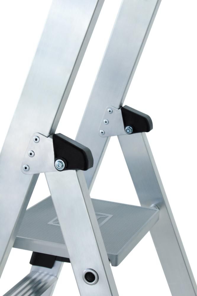 Alu-Stehleiter 4 Stufen, rollbar Gesamthöhe 1,65 m Arbeitshöhe bis 2,95 m