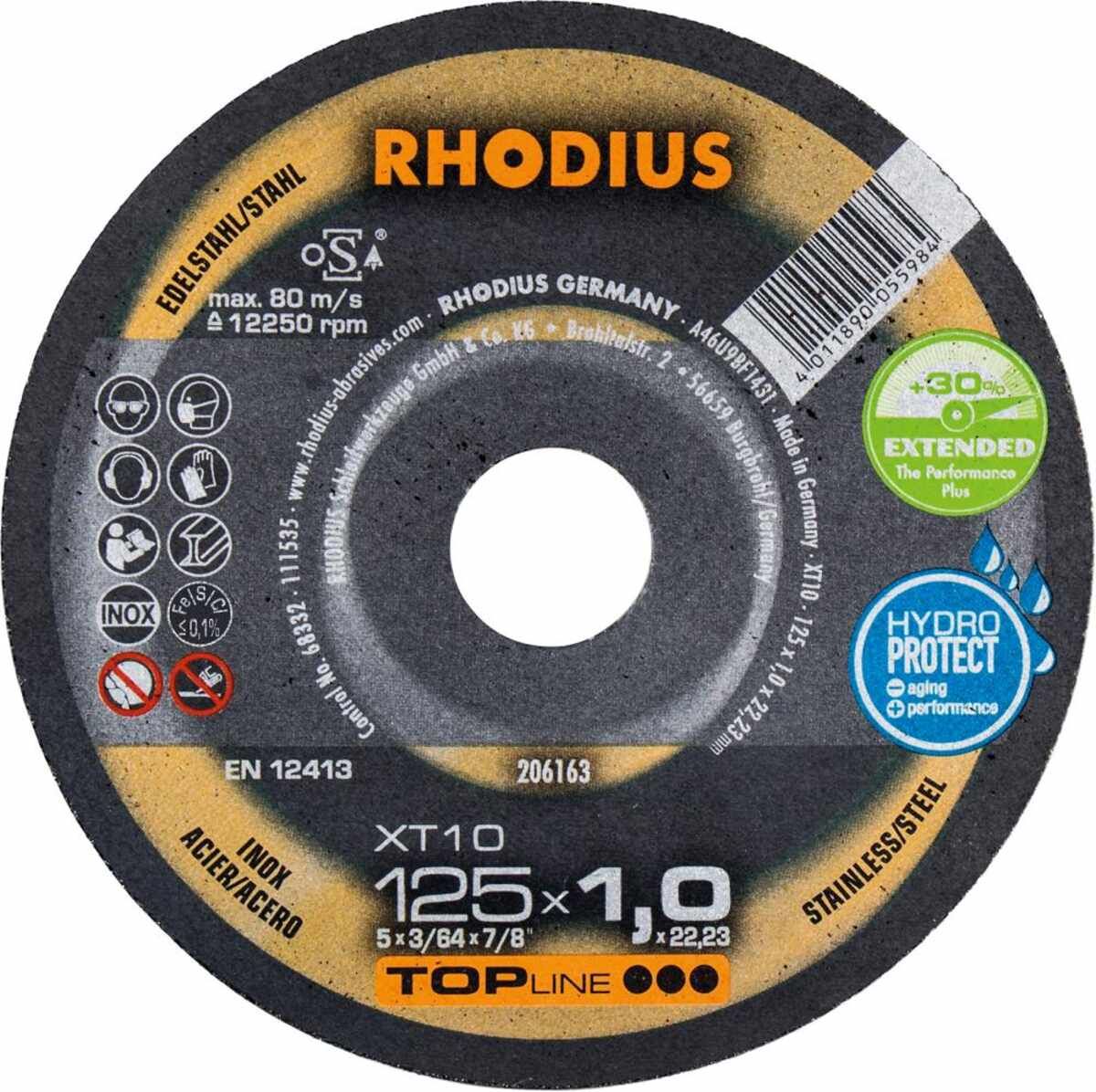 Trennscheibe XT10 125 x 1,0 mm ger. Rhodius