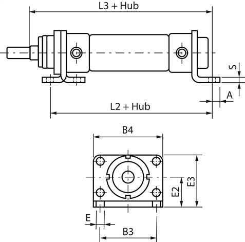 Fußwinkel für Rundzylinder, Ø 32 mm