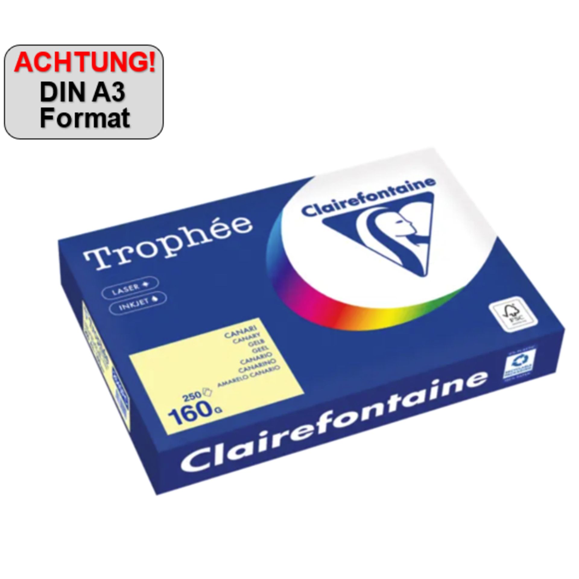 Kopierpapier A3 160g gelb 250Bl