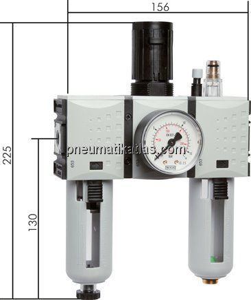 FUTURA Wartungseinheit, 3-tlg., G 1/4", 0,5 - 8 bar, Baur.1
