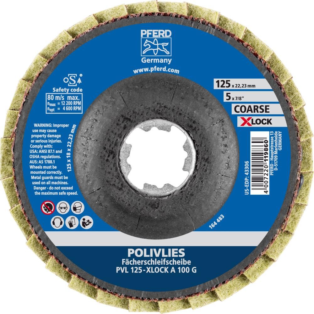 Polivliesscheibe X-LOCK PVL A 125mm 100 grob Pferd
