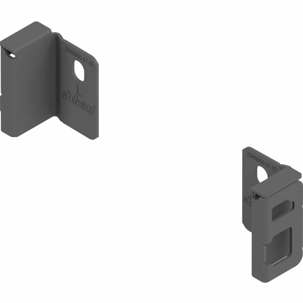 MERIVOBOX Holzrückwandhalter, Höhe N (82,5 mm), links/rechts, oriongrau matt