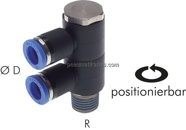 Steck-Mehrfachverteiler, 2-fach R 1/8"-4mm, IQS-Standard