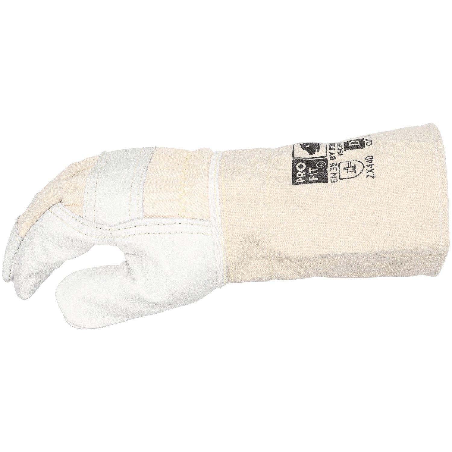 Rindvollleder Schnittschutzhandschuh,"See", Level D, 15cm Stulpe 10