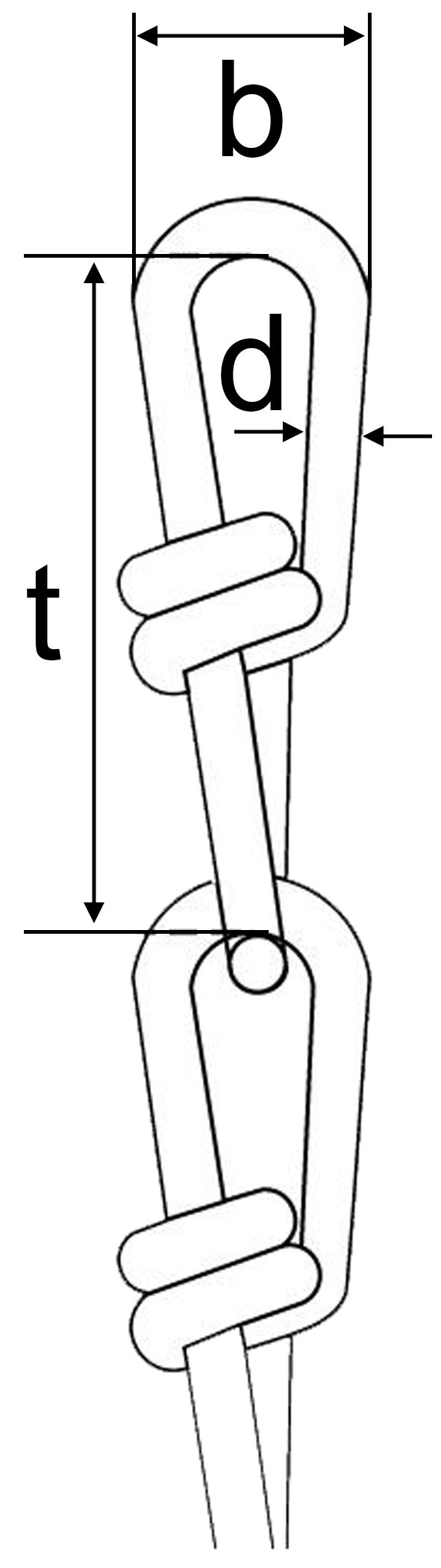 Knotenkette DIN 5686, 2 mm, galv. verz., 30 m
