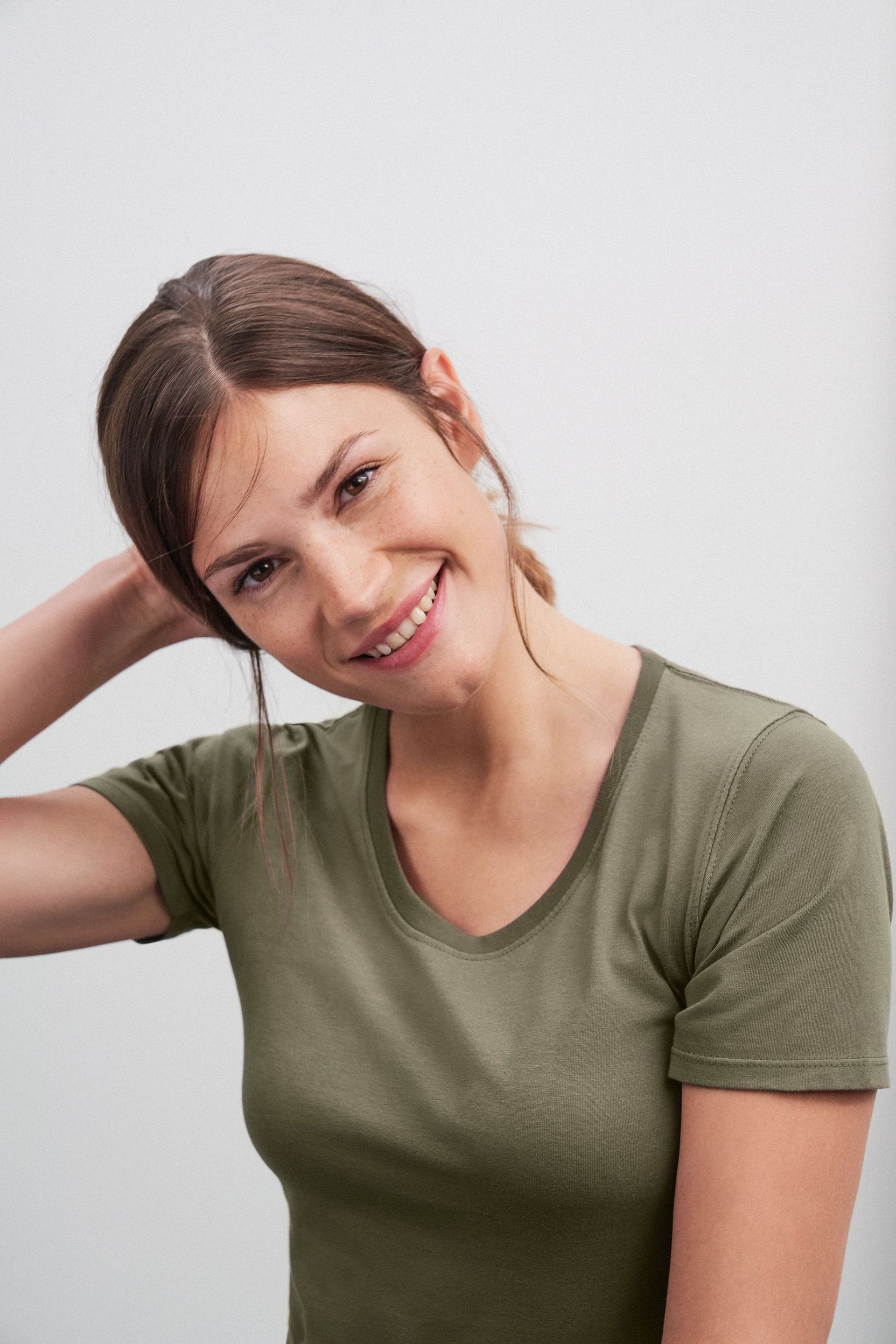 Leicht tailliertes T-Shirt aus Single Jersey für Damen
