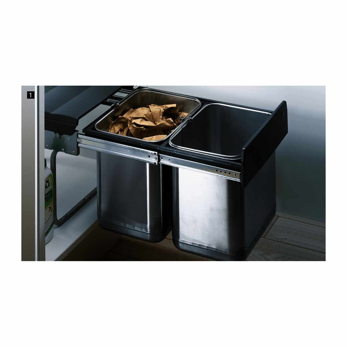 Bin.it Duo II - 400 Einbauabfallsammler, 338 x 485