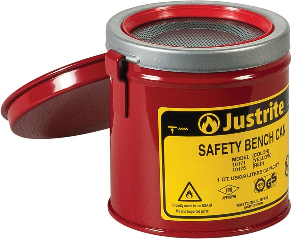 Lösungsmittelkanister mit Klappdeckel rot, 1,0l B124xT140xH124 mm