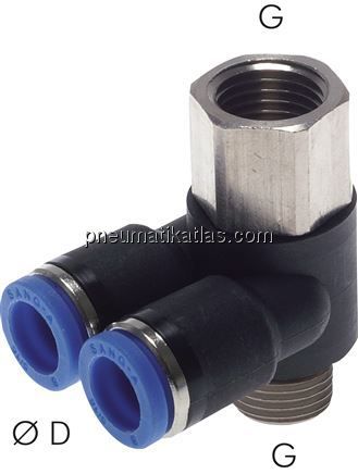 Y-Winkel-Steckanschluss, I/A M 5-4mm, IQS-Standard