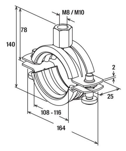 FISCHER Rohrschelle FRS 108-116 M8/M10