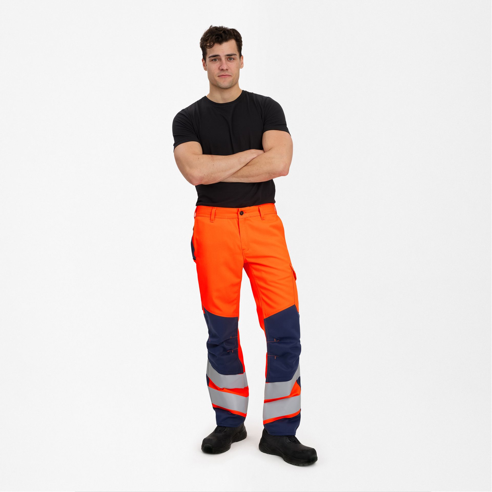 Safety+ Arbeitshose Orange/Blue ink, Gr. 42