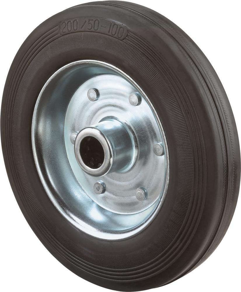 Gummirad 160mm B55.160 schwarz,Radk.verzinkt,RL BS ROLLEN