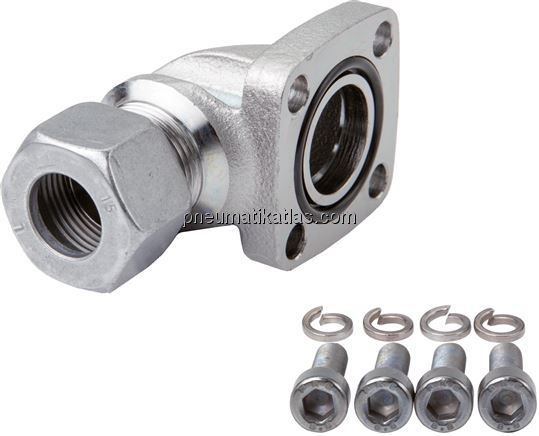 Winkel-Flanschverschraubung Pumpenflansch LK 30, 12 L (M18x1,5)