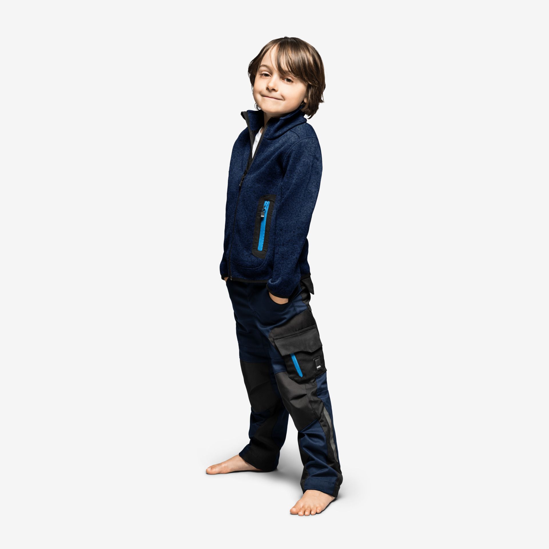 FHB Strickfleecejacke MATS Kinder marine - Gr. 110/116
