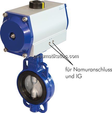 Pneum. Klappe DN50-PN25 (DIN/EN) GGG40/Edelstahl/EPDM