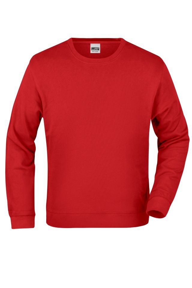 Basic Sweat Klassisches Sweatshirt aus French-Terry rot, Gr. S