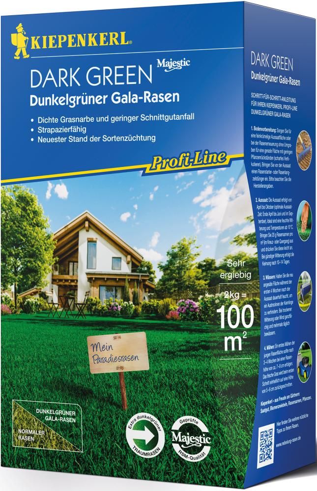 Grüner Gala Rasen 2 kg Profi-Line Dark Green