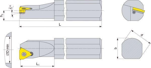 Gewindebohrstange A20 SIR P 16 FORMAT