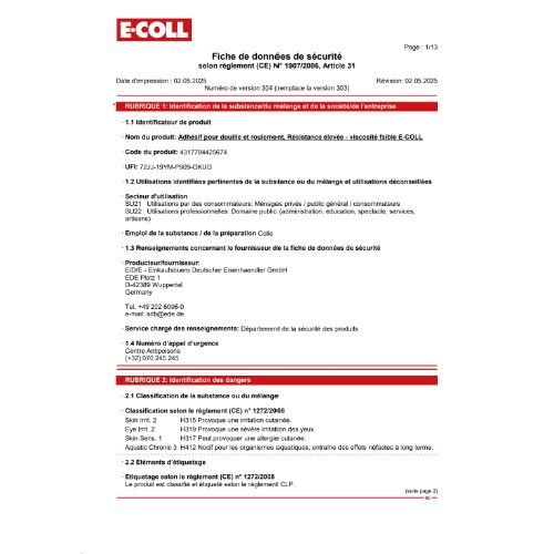 Buchsen- und Lagerkleber 50g hochfest-mittelviskosE-COLL