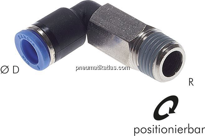 Winkel-Steckanschluss, lang R 1/8"-4mm, IQS-Standard