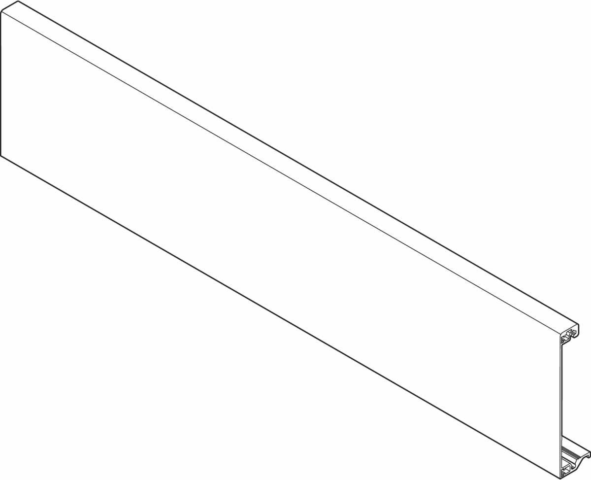 TANDEMBOX Vorderstück, für Innenschubkasten und Innenauszug mit Querreling, LW=1168 mm, zum Ablängen, für TANDEMBOX intivo/antaro, R9006 weißaluminium