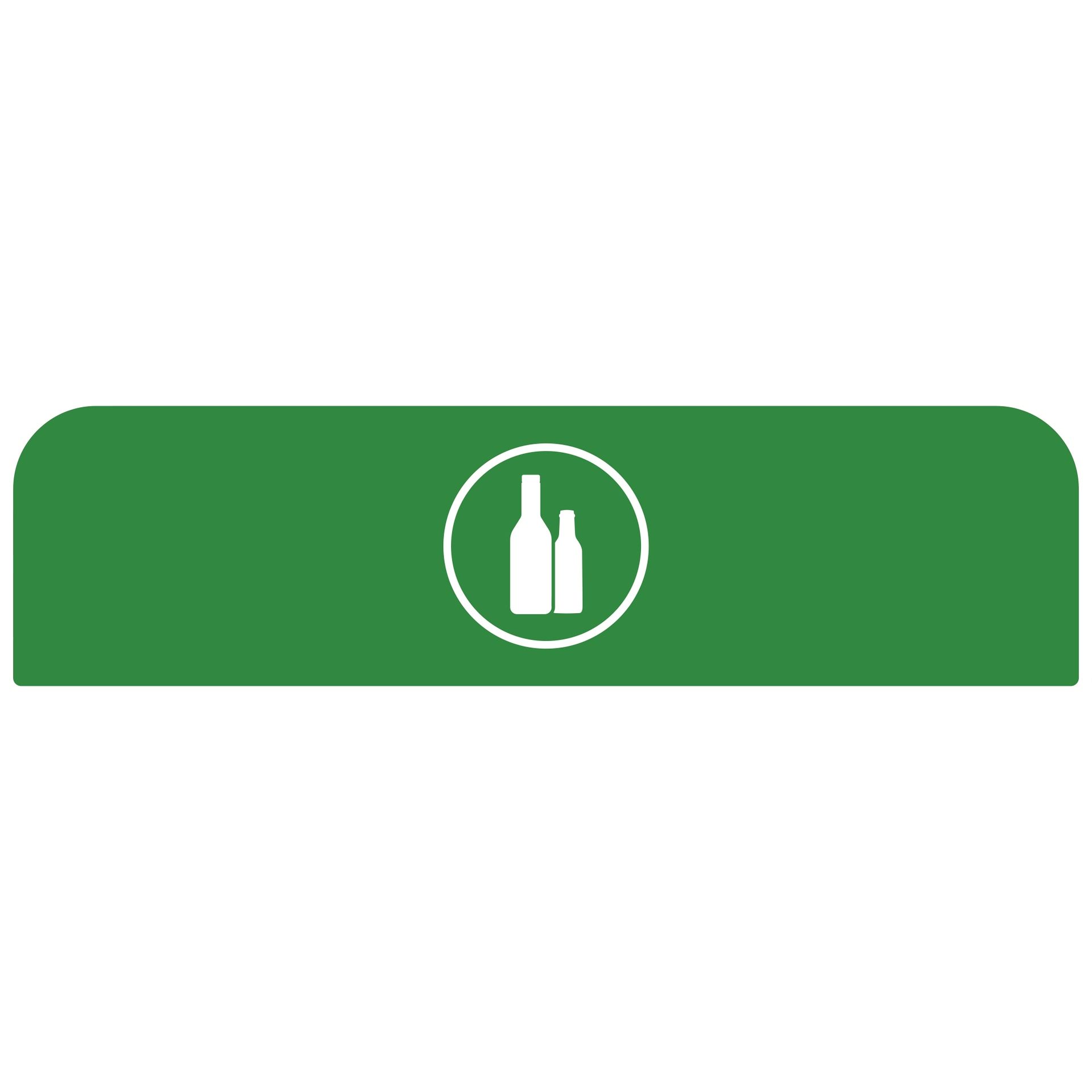 Hinweisschild 125l Glas gn